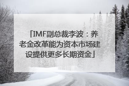 IMF副总裁李波：养老金改革能为资本市场建设提供更多长期资金